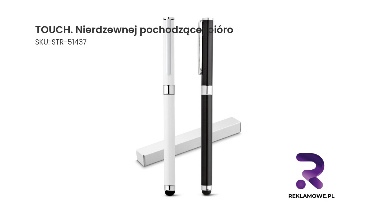 TOUCH. Nierdzewnej pochodzącej pióro kulkowe z końcówką dotykową Stylowe pióro nierdzewne marki TOUCH