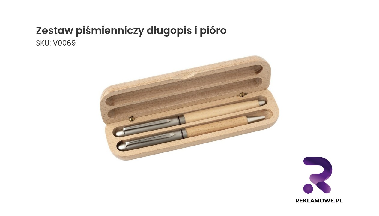 Zestaw piśmienniczy z długopisem i piórem