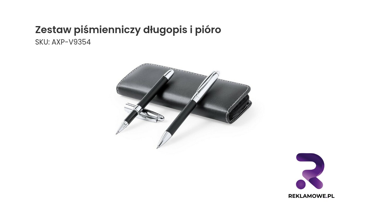 Zestaw piśmienniczy, długopis i pióro kulkowe Zestaw piśmienniczy składający się z długopisu i pióra