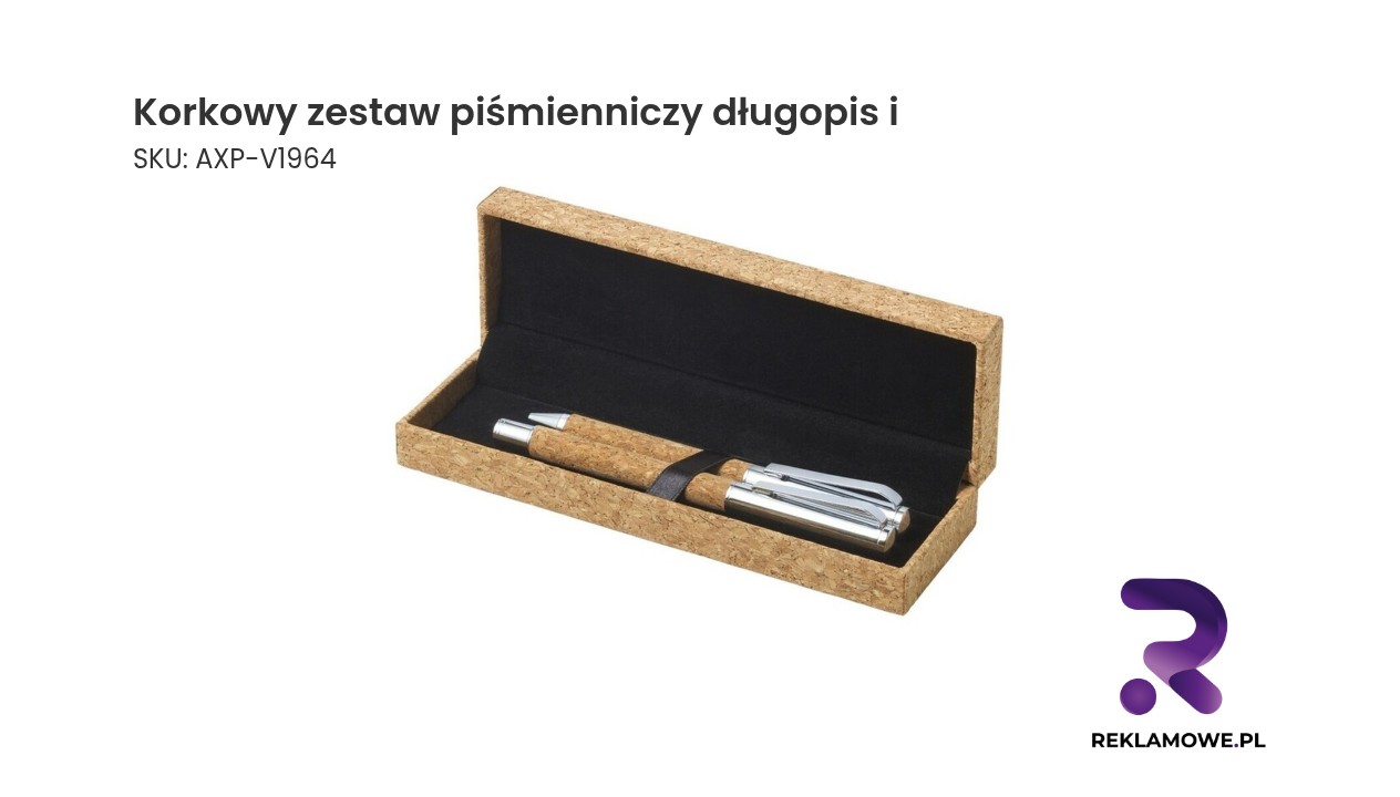 Korkowy zestaw piśmienniczy z długopisem